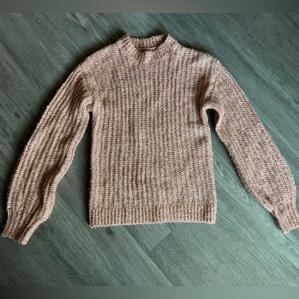 Free Press Cozy Sparkle Sweater in Pink